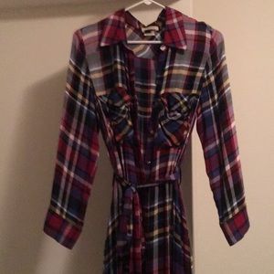 L’AGENCE Maxi Plaid Dress M